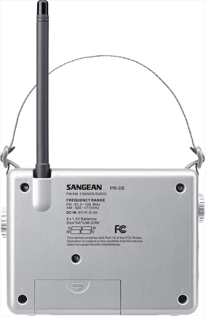 SANGEAN راديو محمول أنالوج مدمج Sangean PR-D6WH AM/FM - Image 3